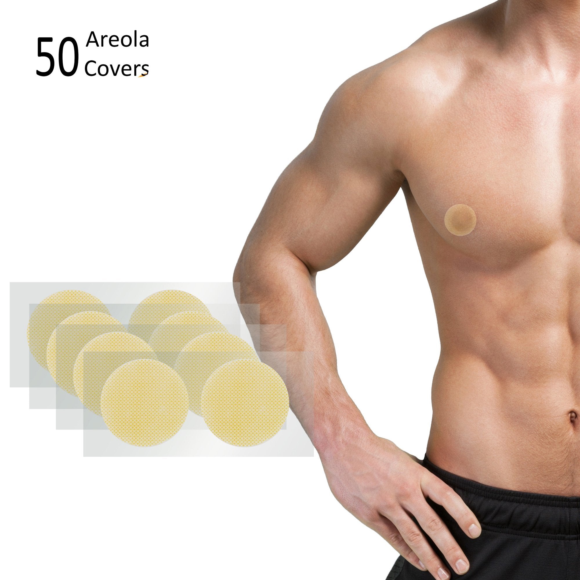  Confidence Bodywear - Nipple Cover For Men, Chest Binder  Alternative For Gynecomastia, Conceal Man Boobs, Breast Tape, Boob Tape,  Nipple Cream, Body Shaper Shapewear, Pack of 50 (Normal - 1.38) 